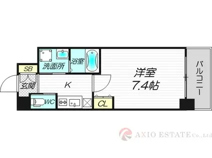 ファーストフィオーレ江坂レガリス(1K/9階)の間取り写真