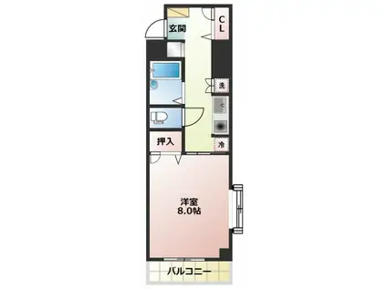 エスペランサ津島(1K/2階)の間取り写真