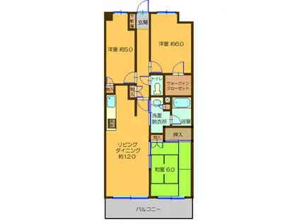 ケンジントンコート成田(3LDK/2階)の間取り写真