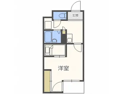 CANVASSすすきの(1K/10階)の間取り写真