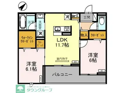 ベルフォルテ(2LDK/2階)の間取り写真