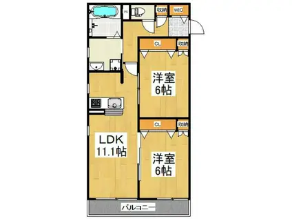 SALIENT(2LDK/2階)の間取り写真