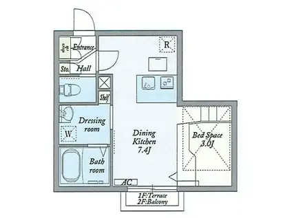 MY STYLE 北綾瀬(ワンルーム/1階)の間取り写真