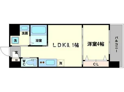 FDS PREX(1LDK/14階)の間取り写真