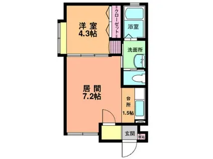 AMAPOLA II(1DK/3階)の間取り写真