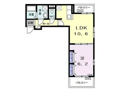 ルミナス(1LDK/3階)の間取り写真