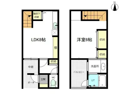 ポイントスクエアE棟(1LDK/1階)の間取り写真