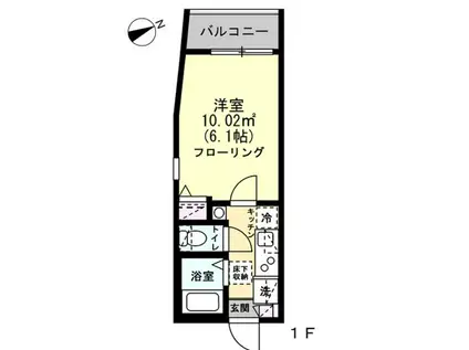 グランクオール西調布(1K/1階)の間取り写真