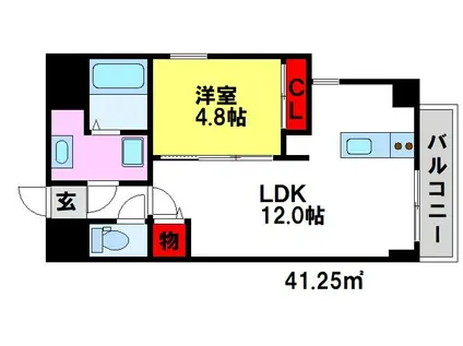 ロジュマンエスト(1LDK/1階)の間取り写真