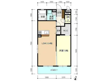 ザ・レジデンシャル(1LDK/5階)の間取り写真