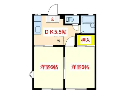 フレグランス・ヒロ(2DK/1階)の間取り写真