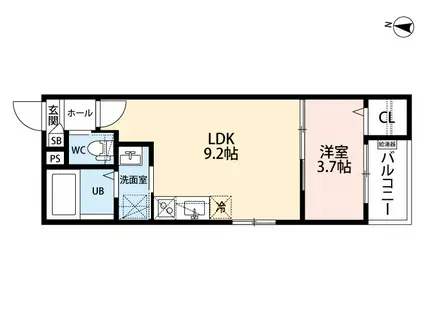CRASTINE弥次ヱ町4丁目A棟(1LDK/3階)の間取り写真