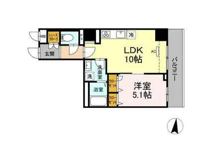 GRAND SOLEIL(1LDK/4階)の間取り写真