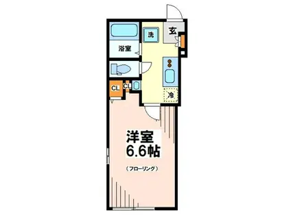 グランクオール HILLS青砥(1K/4階)の間取り写真