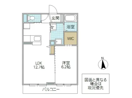 シャドール(1LDK/1階)の間取り写真