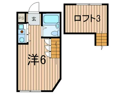 ガーデンハウス田園(1K/1階)の間取り写真