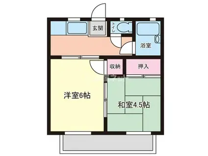 ピアパークI(2K/2階)の間取り写真