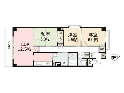 ディメール太田(3LDK/3階)の間取り写真