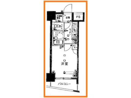 スカイコート後楽園ウエスト(1K/6階)の間取り写真