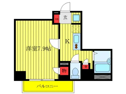 プレール・ドゥーク赤羽(1K/3階)の間取り写真