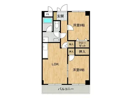 メゾン・サンパティーク(2LDK/3階)の間取り写真