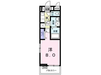 ボニート パンセ(1K/1階)の間取り写真