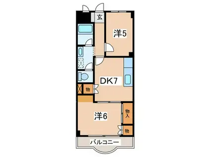 シンフォニア町田I(2DK/1階)の間取り写真