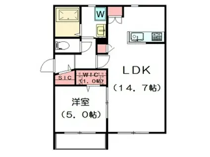 MAISON DE BONHEUR(1LDK/2階)の間取り写真