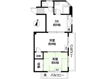 メゾンエトナ(2DK/2階)の間取り写真