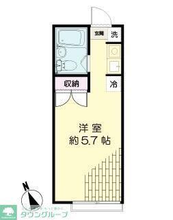 MYハイツ(ワンルーム/2階)の間取り写真