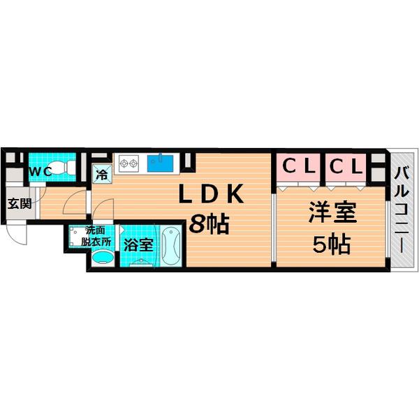 シャルマンハイツU(1LDK/4階)の間取り写真