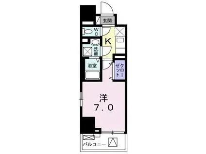 ジョリ シャルマン(1K/9階)の間取り写真