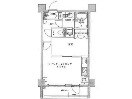 ルピナス高輪(1LDK/5階)の間取り写真