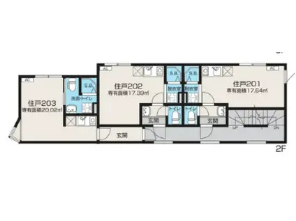 COX NISHIKAWAGUCHI(ワンルーム/2階)の間取り写真