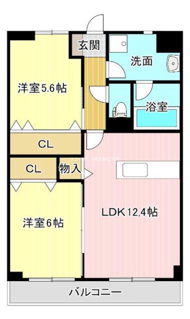 ウィズ・エフII(2LDK/2階)の間取り写真