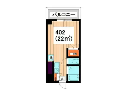 ペルレシュロス本町(ワンルーム/4階)の間取り写真