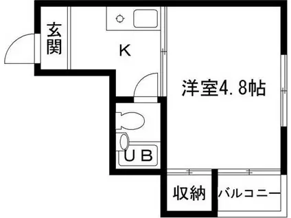 メモリアルタウンA棟(1K/4階)の間取り写真