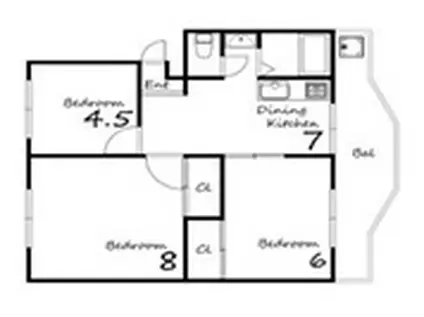メゾン溝口(3DK/4階)の間取り写真