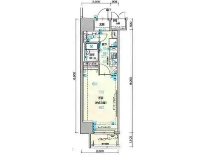 ヴェルト西大島グラーセ(1K/2階)の間取り写真
