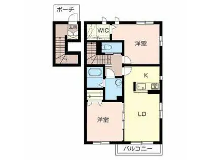 モンブラン(2LDK/2階)の間取り写真