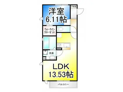 レジンエベール(1LDK/3階)の間取り写真