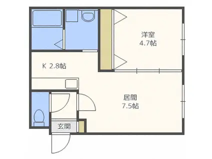 CASA OTTO(1LDK/2階)の間取り写真