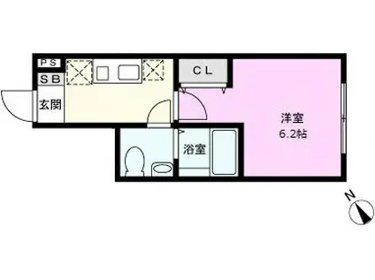 LUMITUS舎人公園(1K/2階)の間取り写真