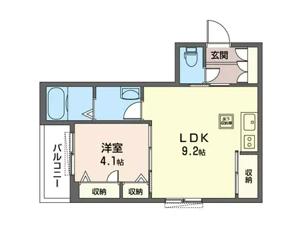アルベレータII(1LDK/1階)の間取り写真