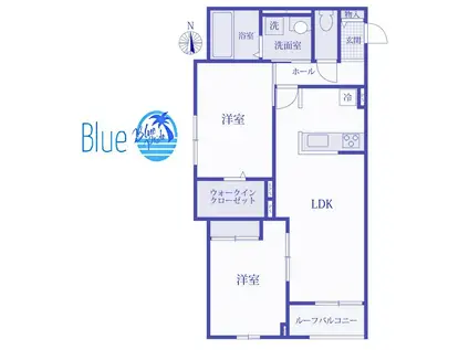 BELLE LEAD 大倉山(2LDK/2階)の間取り写真