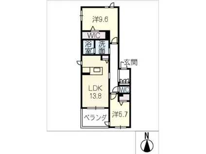 フルオール(2LDK/2階)の間取り写真