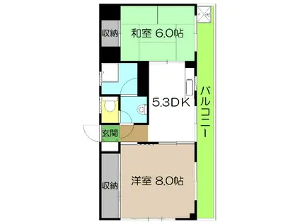 旭マンション(2DK/4階)の間取り写真