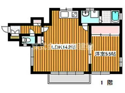 さくらハイツIV(1LDK/1階)の間取り写真
