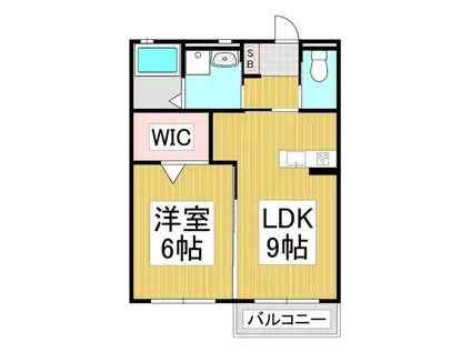 ドエル村井町南A棟(1LDK/2階)の間取り写真
