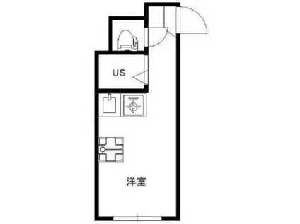 ジョイハウス(ワンルーム/1階)の間取り写真